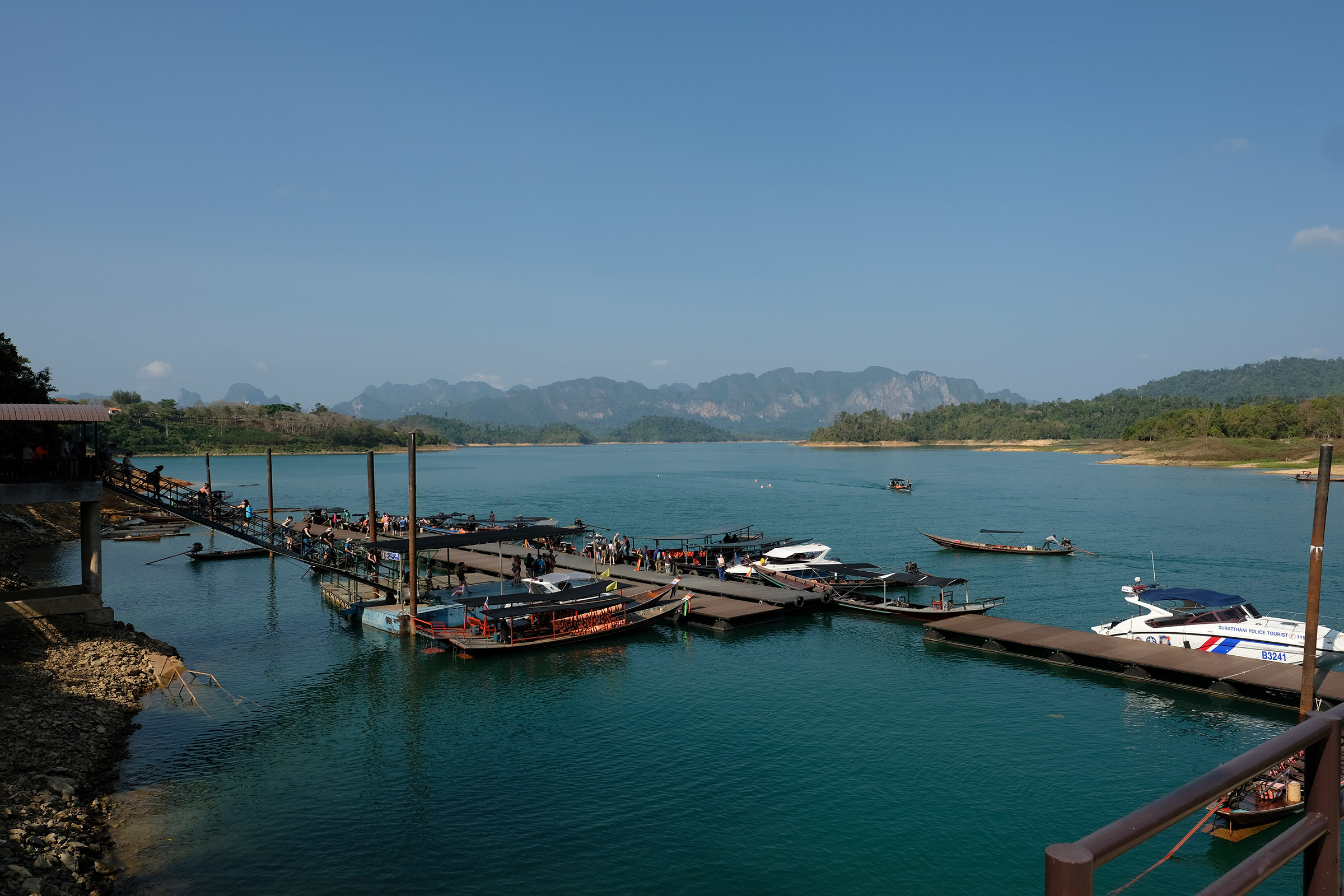 Arriving at Cheow Lan - Khao Sok lake